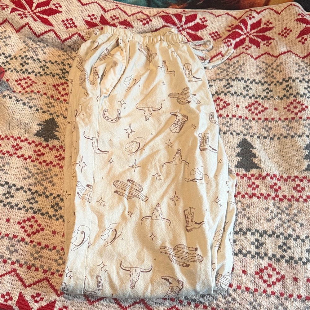 Cali 1850 Western Themed Pajama Pants Size M